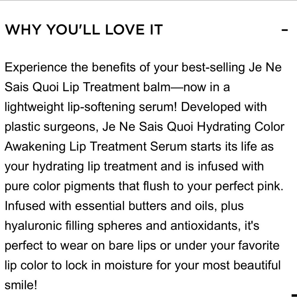 IT Cosmetics Je Ne Sais Quoi Hydrating Awakening Lip Treatment - Love Amour NWT - Picture 2 of 6